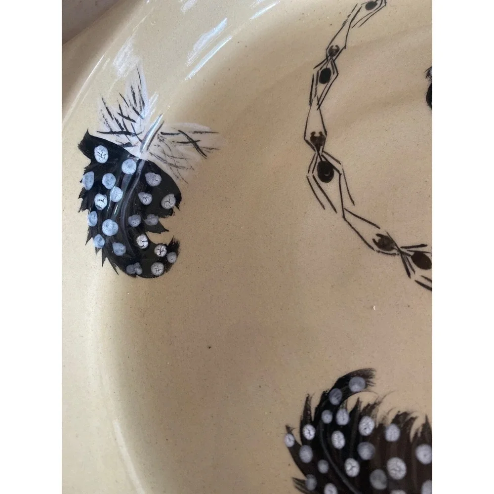 Phineas Ceramics Lewa Kenya Ants Feather Illustration Tart Dish Plate
